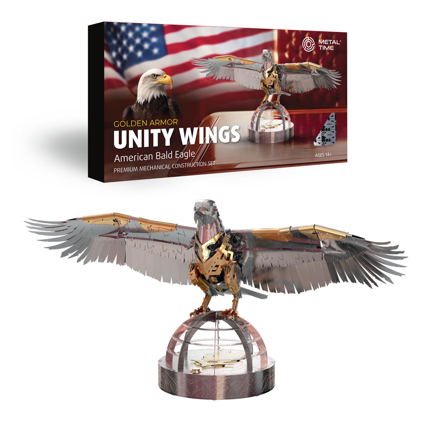 Golden Mechanical Moving Eagle