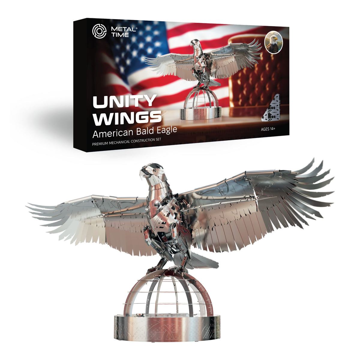 Silver Mechanical Moving Eagle