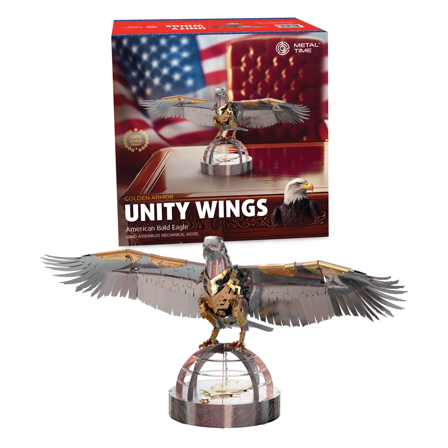 Golden Mechanical Moving Eagle