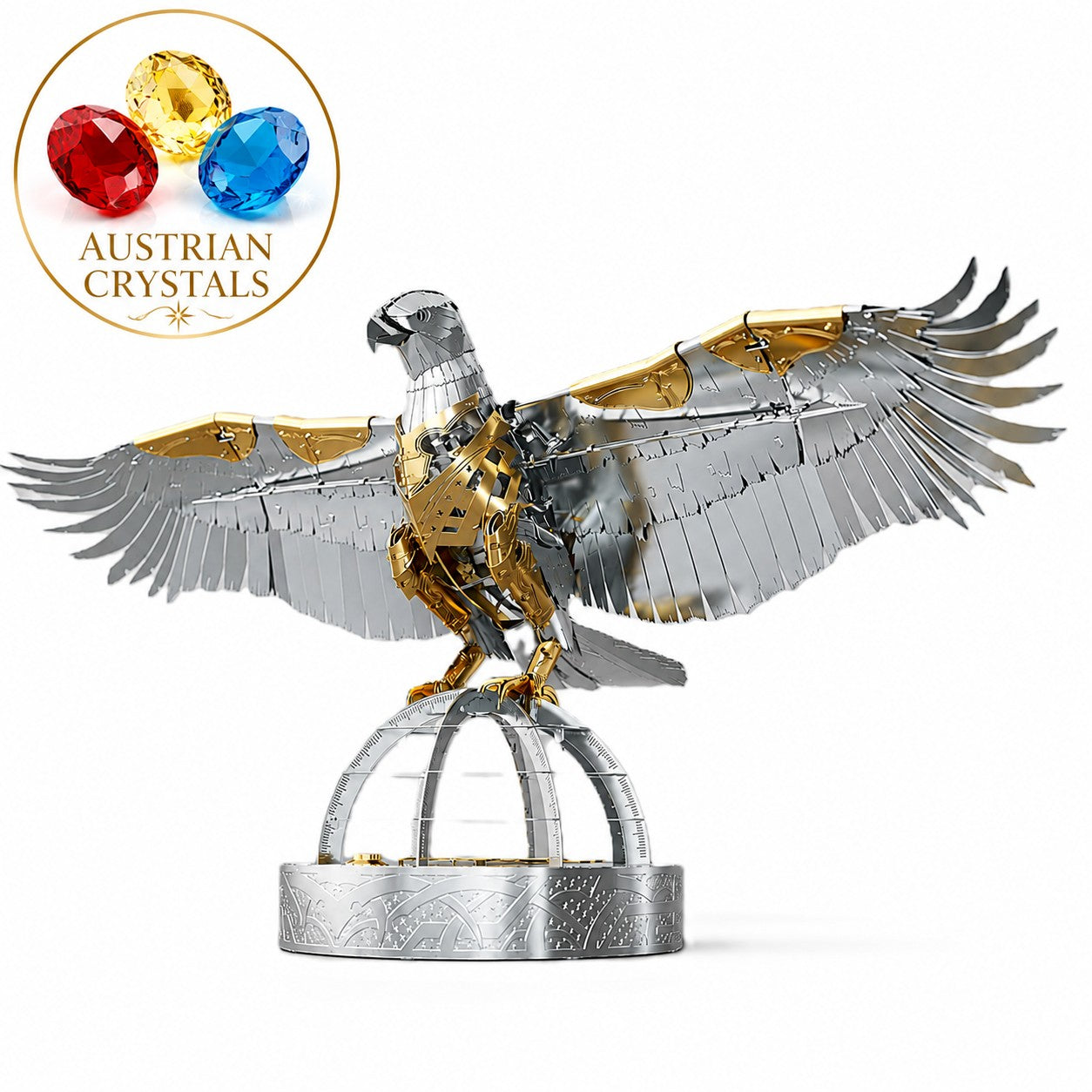 Golden Armor Eagle Collectible with Swarovski Crystals