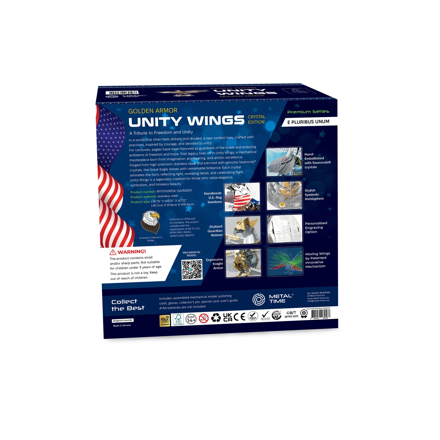 UNITY WINGS GOLDEN ARMOR Hand-Embellished with Swarovski® crystals